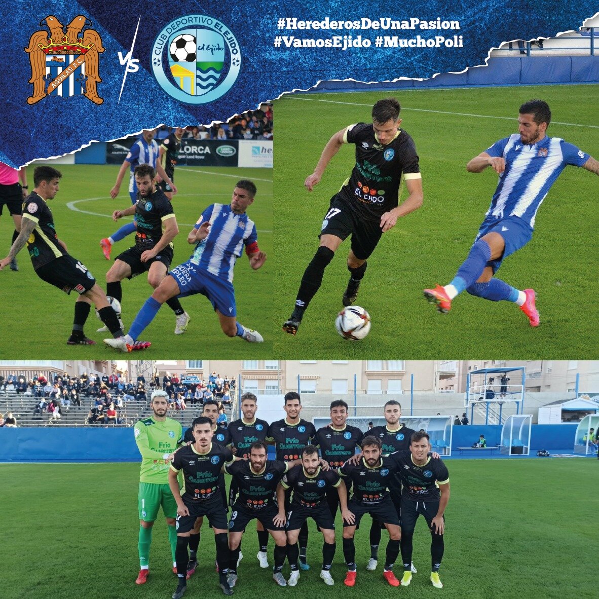El Club Deportivo El Ejido gana al Águilas y lo celebra con sus fieles